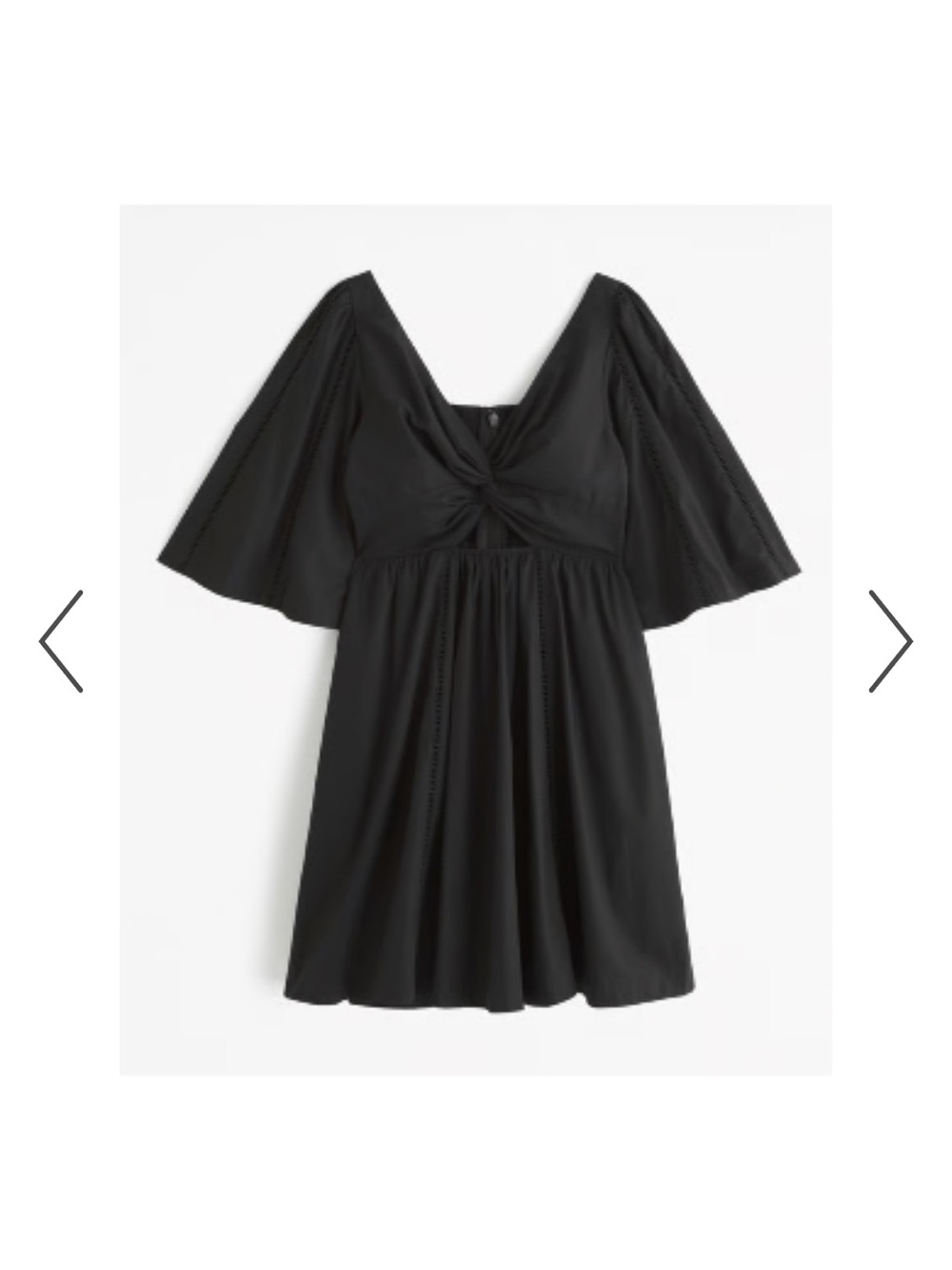 Abercrombie Black Knot-Front Flutter Sleeve Mini Dress
